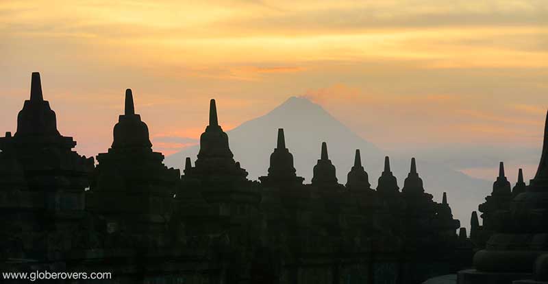 Sunrise at Borobudur temple, Central Java, Indonesia
