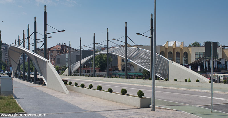 New bridge at the border between South and North Mitrovica, Kosovo
