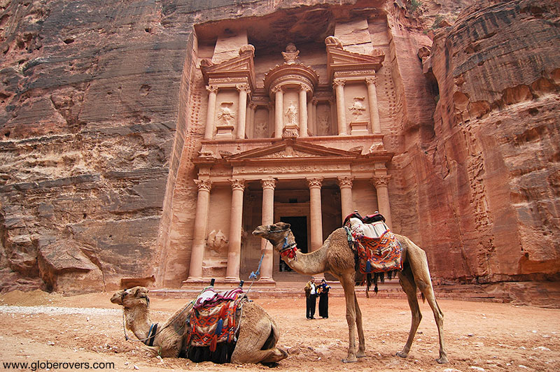 Camels at The Treasury (Al-Khazneh), Petra, Jordan