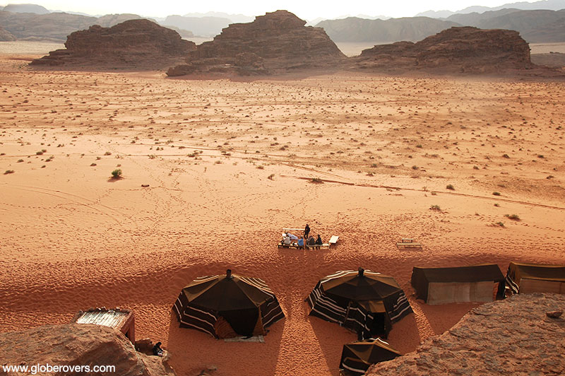 Staying in a Bedouin tent in Wadi Rum desert in southern Jordan. 