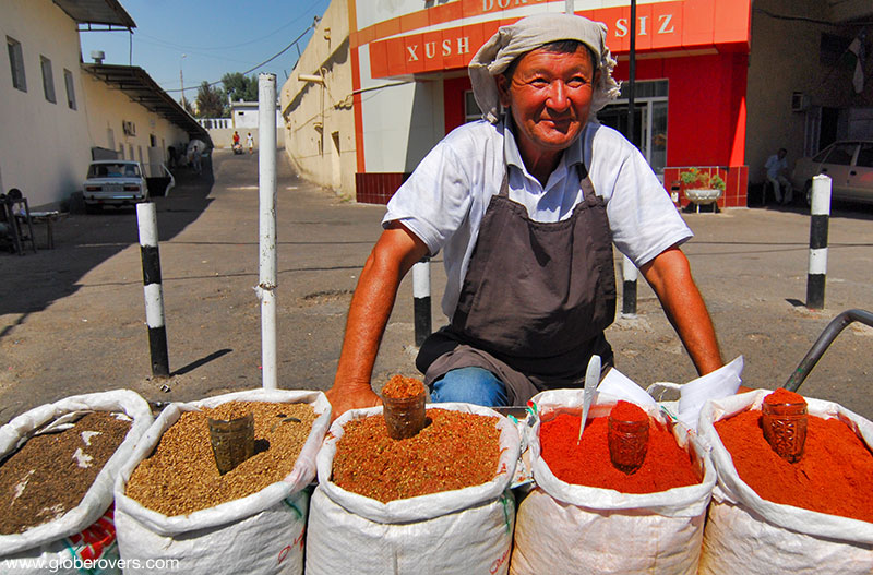 The "Chili King" at Chorsu Bazaar, Tashkent, Uzbekistan