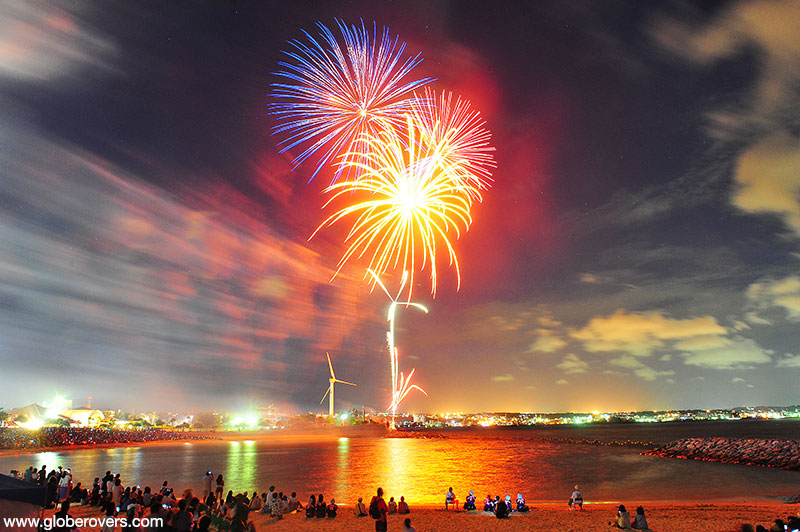 Fireworks at Chatan Festival, Okinawa, JAPAN