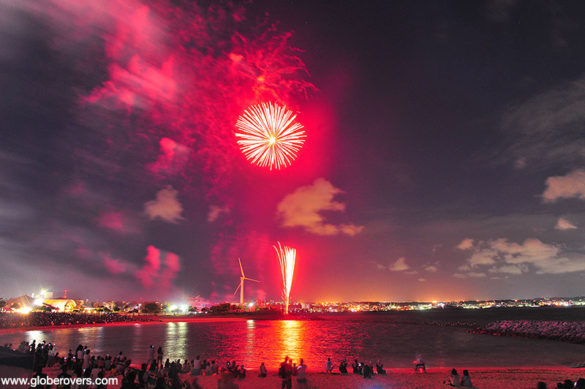 Fireworks at Chatan Festival, Okinawa, JAPAN