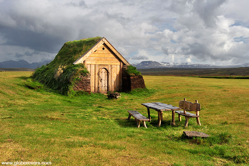 Little turf Mickey Mouse house south of Héraðssandur, Iceland
