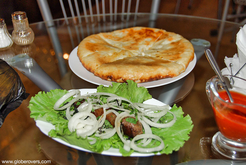 Food in Kazbegi in Georgia, Caucasus