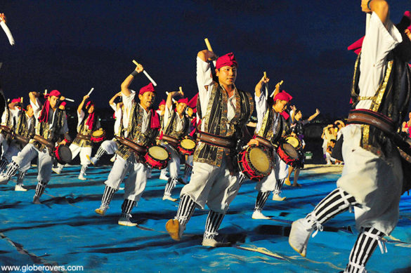 Drummers at Eisa Chatan Festival, Okinawa, JAPAN