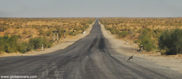 Driving from Khiva to Bukhara, Uzbekistan
