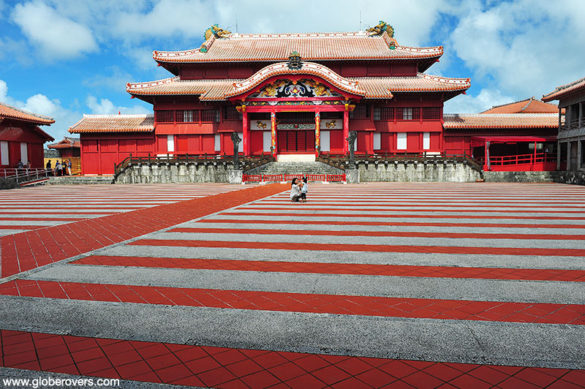 Seiden (Main Hall) and Una Plaza, Shurijo Castle and area, Okinawa, Japan