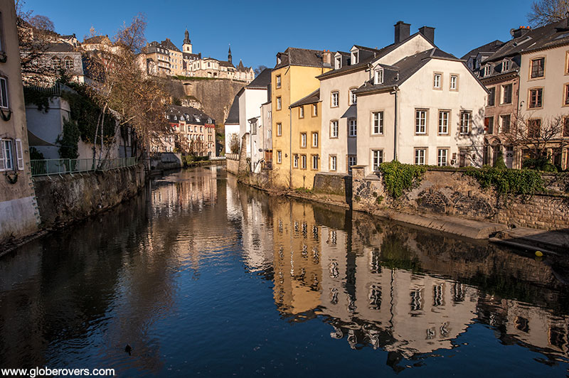 The Ville Basse ("Low City") and the Grund in the River Alzette gorge, LUXEMBOURG