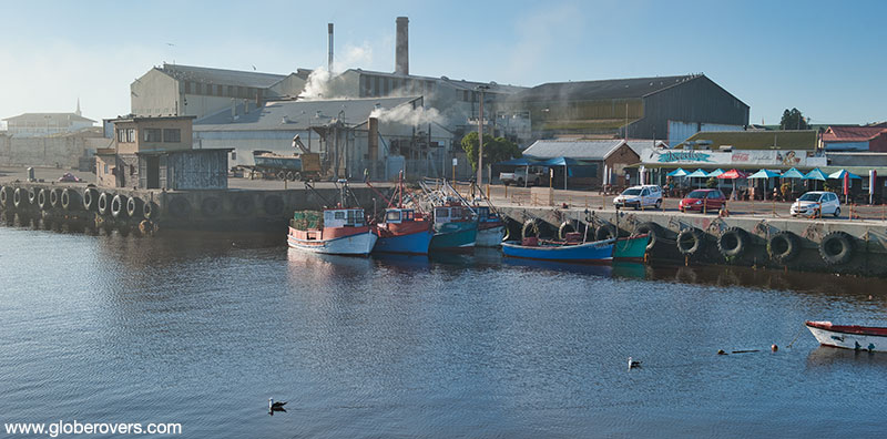Fish processing plants at the harbour of Lamberts Bay, South Africa