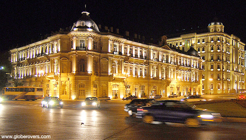 Beautifully decorated buildings in Baku, Azerbaijan
