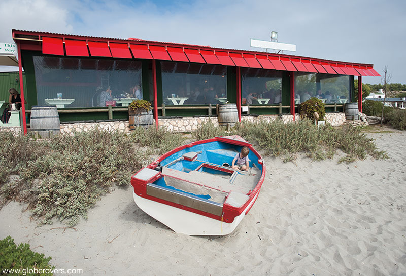 Voorstrandt restaurant on the beach of Paternoster, Cape, South Africa