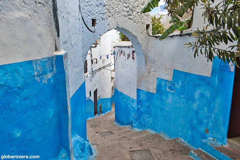 Blue walls of the white house neighbourhood, Tétouan, Morocco