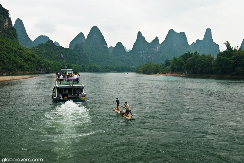 Boat Ride on the Li River between Guilin and Yangshuo, Guangxi, China