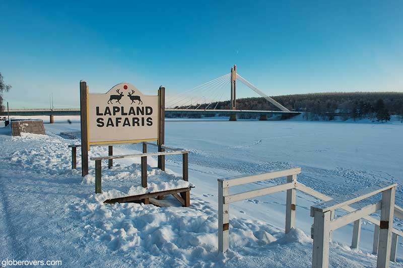 Frozen Kemijoki River, Rovaniemi, Finland