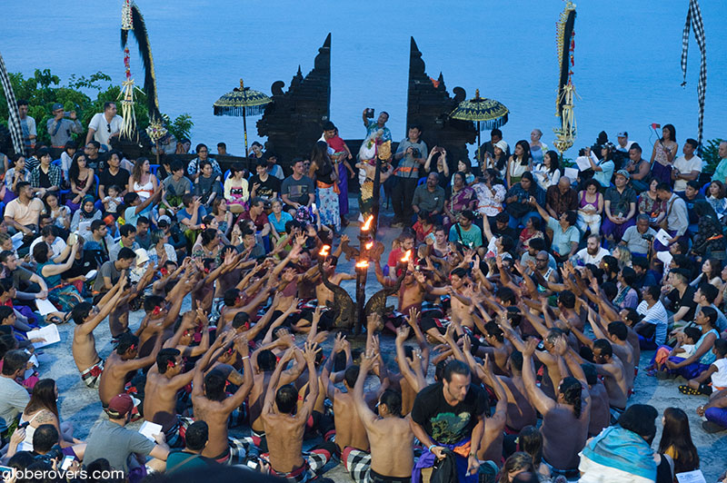 Kacek dance at Pura Luhur Uluwatu, Bali, Indonesia