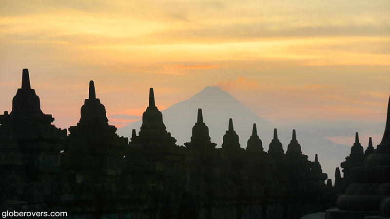 Sunrise at Borobudur temple, Central Java, Indonesia