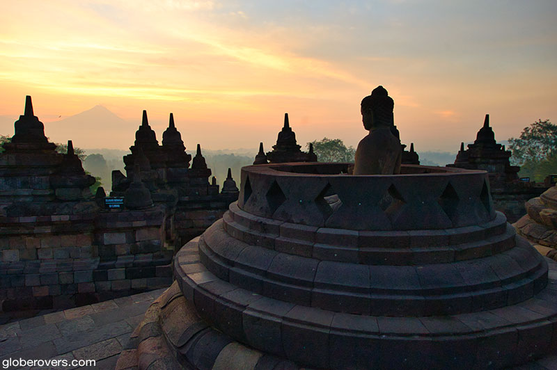 Sunrise at Borobudur temple, Central Java, Indonesia