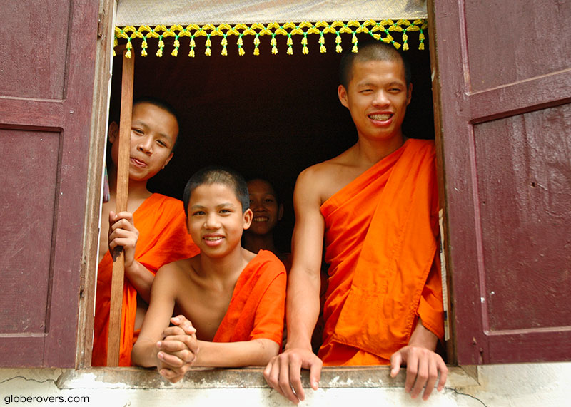 Monks at a monastery in Luang Prabang, Laos
