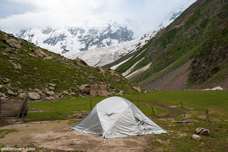 Camping at Rakaposhi Base Camp, Minapin Glacier, Hunza Valley, Pakistan