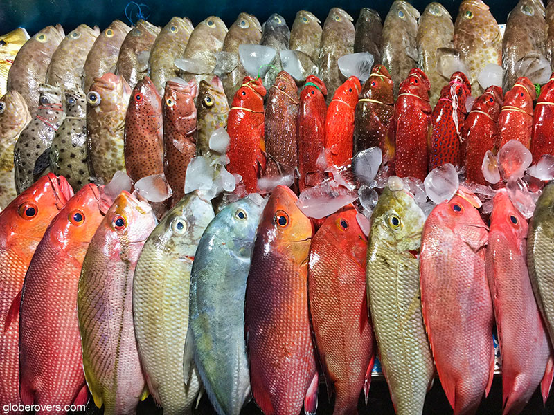 Fresh fish at market in Labuan Bajo, Flores Island, Indonesia