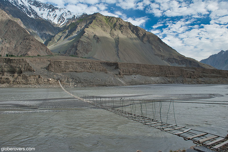 The Hussaini Hanging Bridge south of Passu Glacier, Hunza Valley