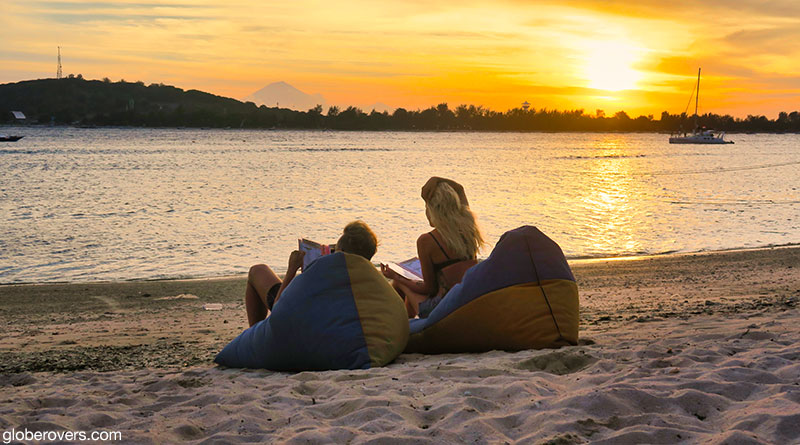 Sunset over the Gili Islands, indonesia