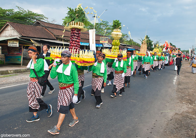 Waisak festival parade near Borobudur, Central Java, Indonesia
