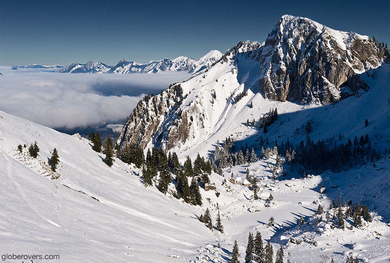 Train trip from Montreux to Rochers de Naye, Switzerland