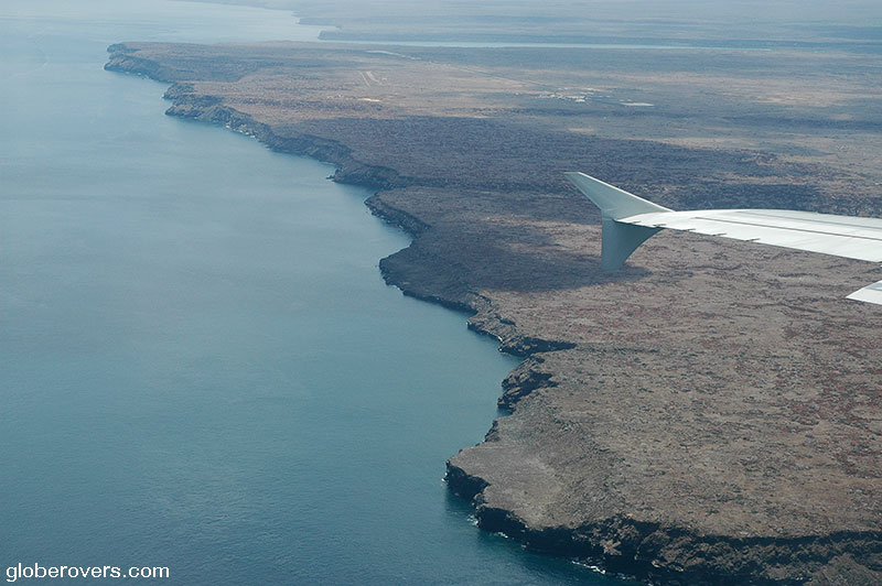 Flying to Galapagos, Ecuador
