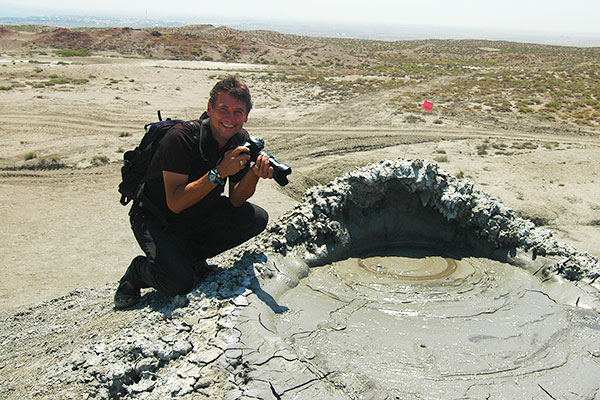 Peter at Bubbling Mud Pools, Qobustan, Azerbaijan
