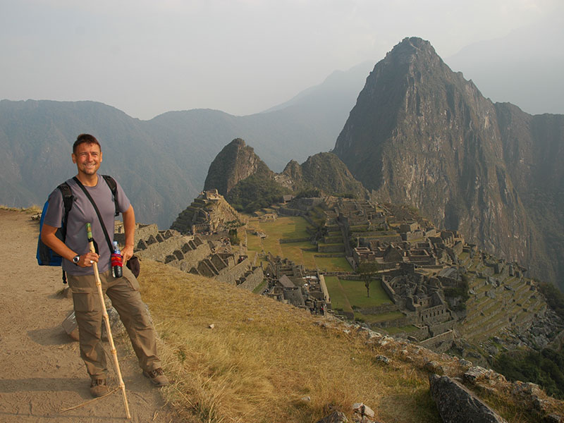 Peter hiking Inka Trail to Machu Picchu, Peru