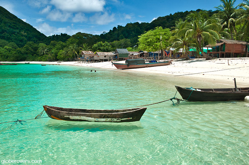 Moken village on Three Sisters Island, Myeik Archipelago, Myanmar
