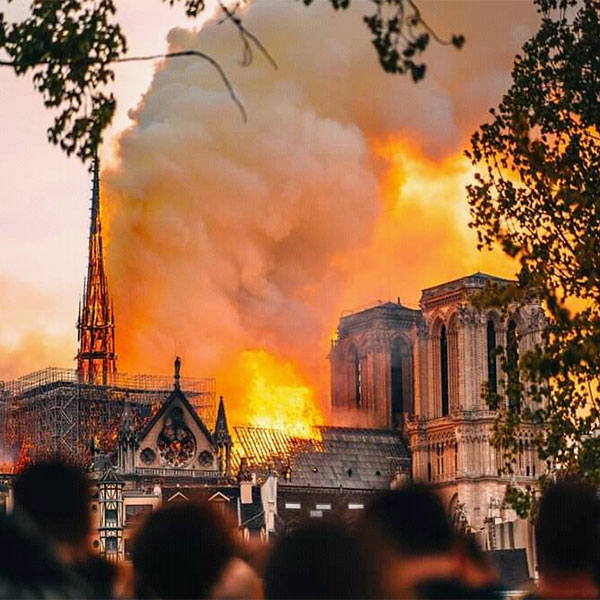 Notre Dame Cathedral, Paris, France, Fire