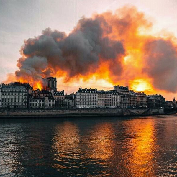 Notre Dame Cathedral, Paris, France, Fire