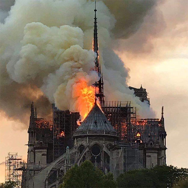 Notre Dame Cathedral, Paris, France, Fire
