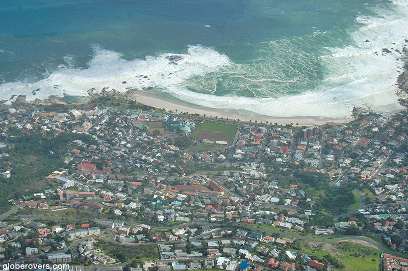 Views from Table Mountain over Camps Bay, Cape, South Africa