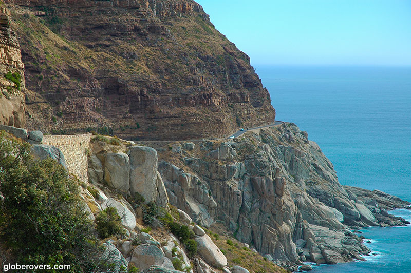 The road at Chapman's Peak, south of Cape Town around the Cape Peninsula