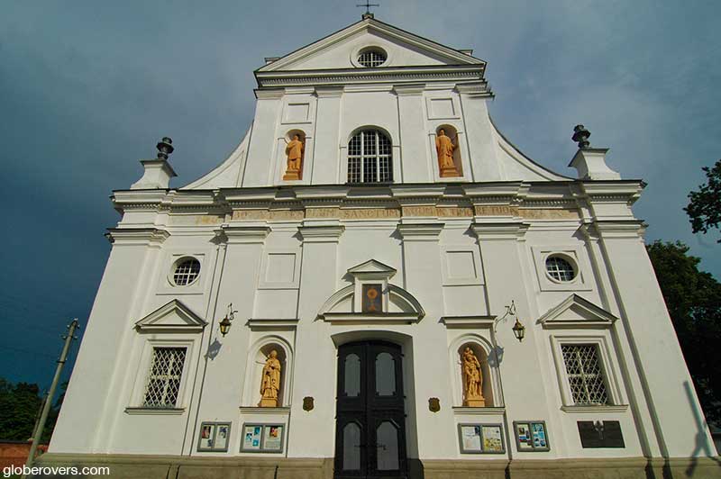 Corpus Christi Church, The church is connected with the Nesvizh Castle by a causeway. It is home to the coffins of 72 members of the Radziwiłł family, Nesvizh, Belarus