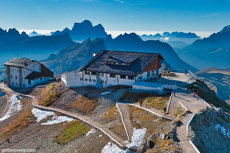 Views from Rifugio Lagazuoi, Monte Lagazuoi, Cortina d'Ampezzo, Dolomites, Italy
