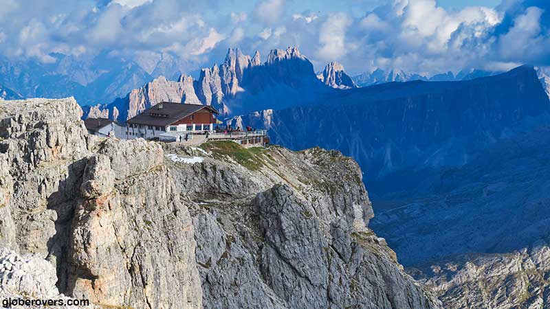 Views from Rifugio Lagazuoi, Monte Lagazuoi, Cortina d'Ampezzo, Dolomites, Italy
