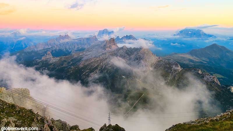 Views from Rifugio Lagazuoi, Monte Lagazuoi, Cortina d'Ampezzo, Dolomites, Italy