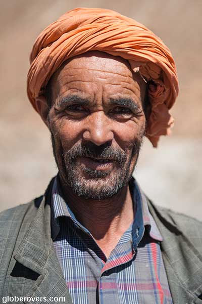Man, Hiking to the salt mines north of Tamtetoucht, Morocco
