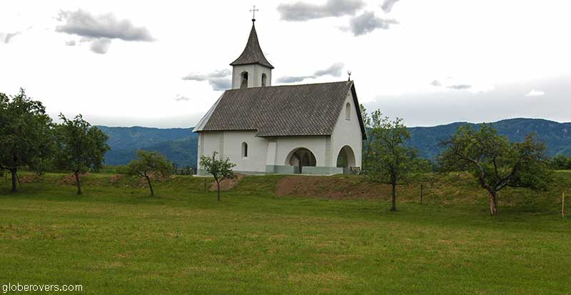 Church in a villages near Lake Bled, Slovenia