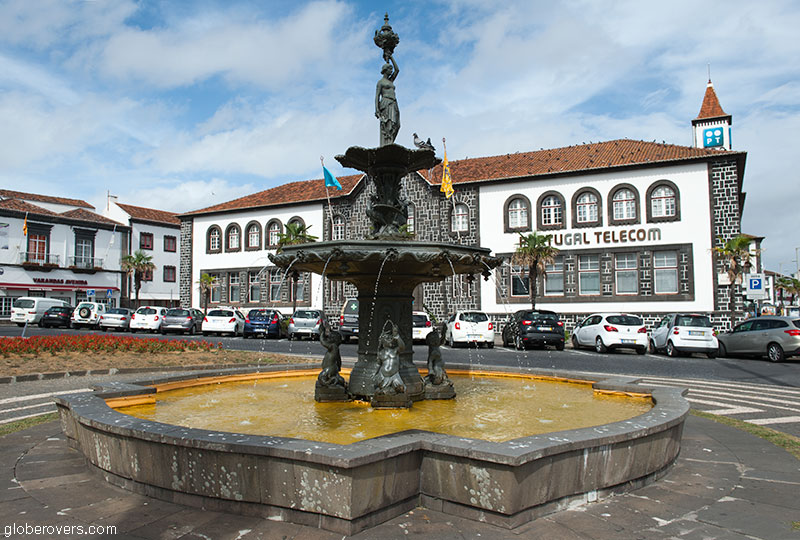 Fountain on Praca Vasco Da Gama, Ponta Delgada, São Miguel Island, Azores, Portugal