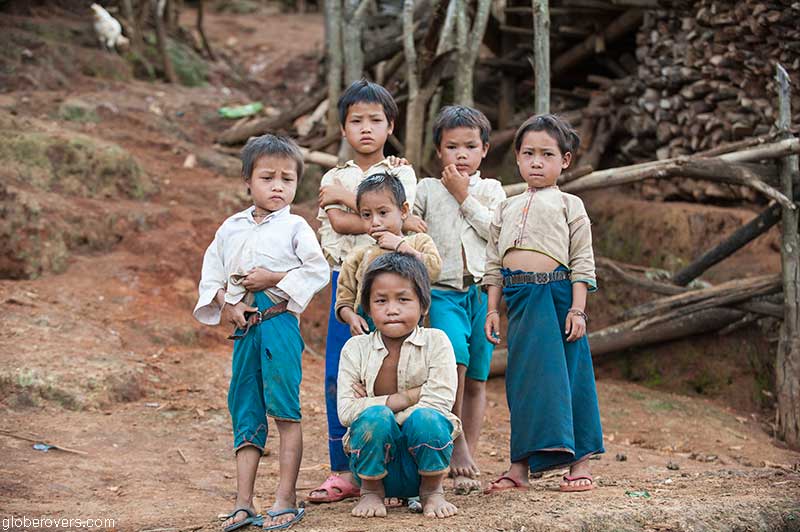 Kids at Pang Pack, a Lahu-shi village, west of Keng Tung, Shan State, Myanmar
