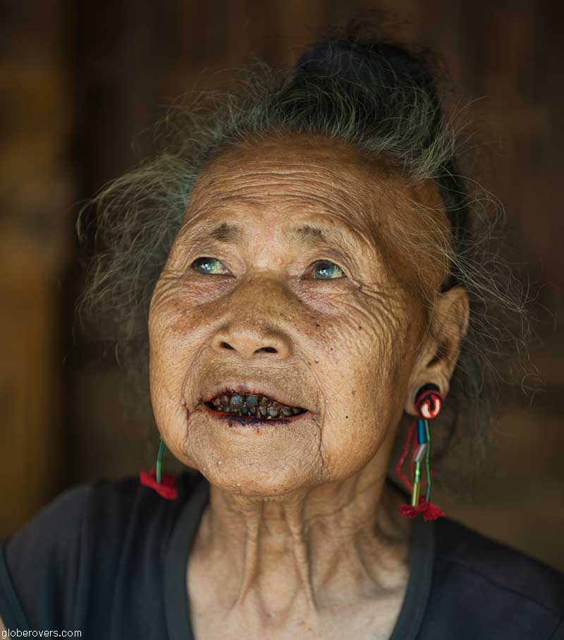 Black teeth woman, Wanmy village of the Wa Ann Tribe, east of Kengtung, Shan State, Myanmar