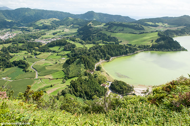 Looking south over Lagoa das Furnas, São Miguel Island, Azores, Portugal