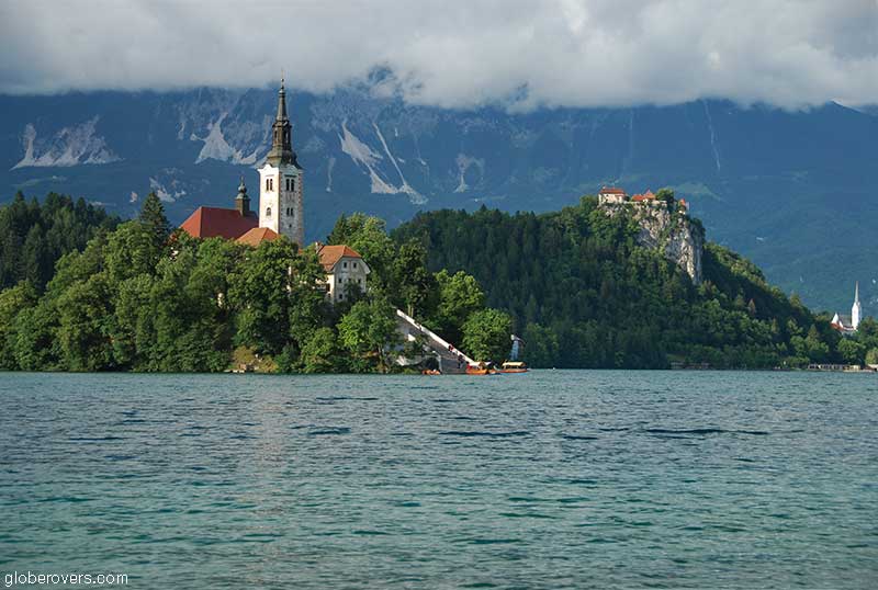 Church of the Assumption in Lake Bled and Castle, Bled, Slovenia