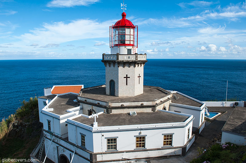 Lighthouse at Farol do Arnel, São Miguel Island, Azores, Portugal